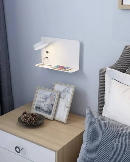 Настенный светильник, БРА COSKUN 16*32, белый, металл, LED.