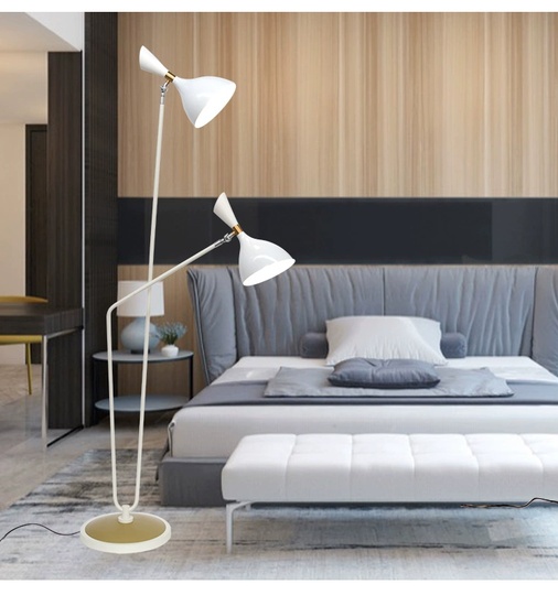 Торшер белый, золото Garden, 60*160 см, LED, 14*2, металл, 14 Вт