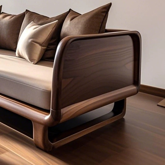 Прямой диван Bennet темный орех, ткань, 200*85*80 см