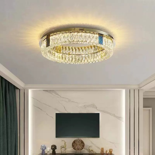Люстра подвесная CENNET 80*12 золотой, хрусталь, металл, LED.