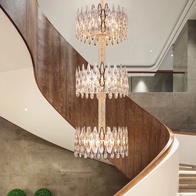 Люстра подвесная, золото, кристалл, APRIL 50*150 металл, E14.