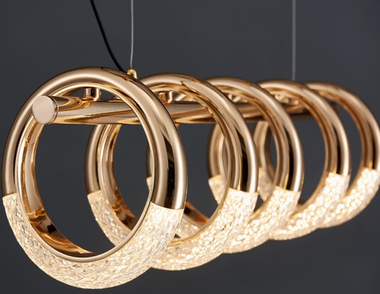 Подвесной светильник MAI HE MAI золотой, 5 колец. Natural light - светильник 5 колец, LED, 15 Вт