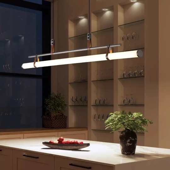 Люстра черная Elyvra, металл, 80*18 см, светодиодная, LED