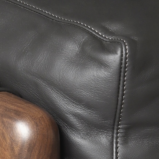 Прямой диван Andy темный орех, кожа, 170*93*74 см