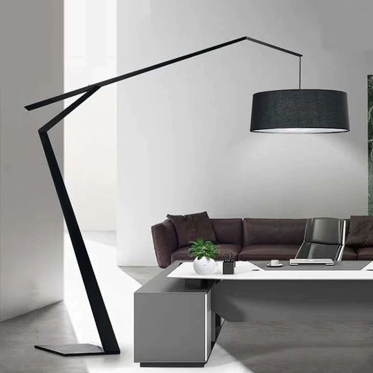 Торшер, черный, белый, Lumens 200*200, светодиодный, E27, металл, ткань