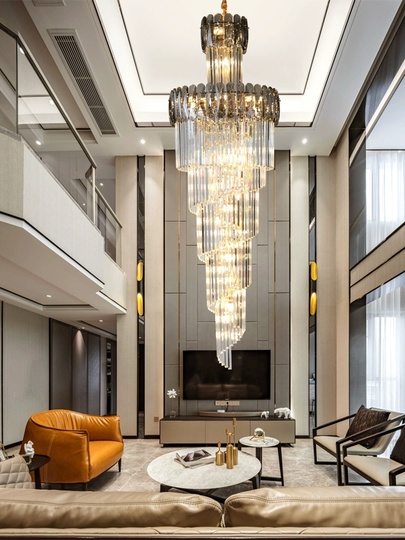 Люстра подвесная, золото, кристалл, KAYDAN 40*135 металл, E14.