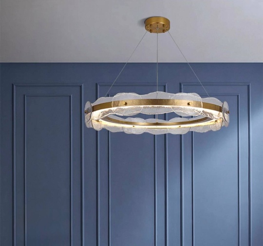 Светильник подвесной бронзовый Elviku, металл, трос 150 см, 80*13 см, LED