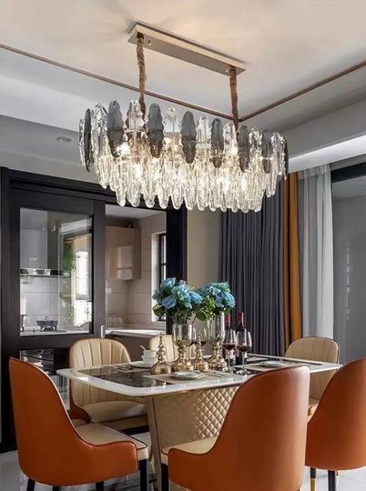 Люстра подвесная BEREN 100*37 дымчатый, стекло, металл, Е14.