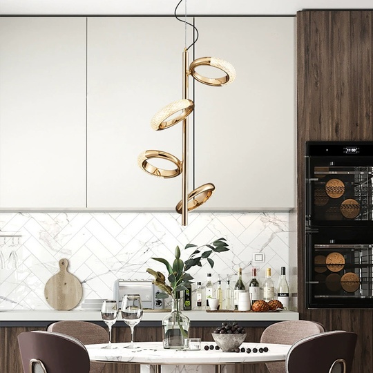 Светильник подвесной золотой Astrallax, металл, 33*88 см, LED