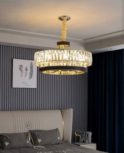 Люстра подвесная BILGEHAN 60*35 золото, кристалл, металл, LED.