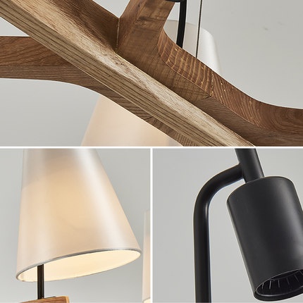 Дизайнерские светильник дерево ткань, 153*27 см, led