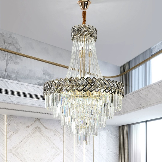 Люстра подвесная, золото, хрусталь, BUTTER 180*260 металл, E14.