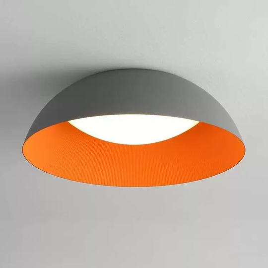 Потолочный светильник серый, оранжевый внутри Ombraly, металл, 45*13 см, светодиодная, LED