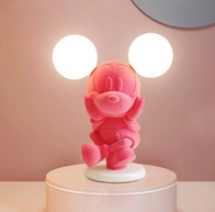 Настольная лампа, MICKEY 27*35, смола, стекло, розовый