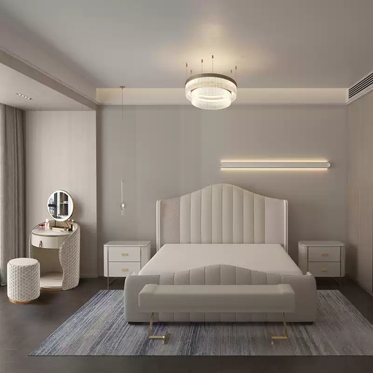 Туалетный столик Light молочный 60×60×73 см с пуфом и зеркалом