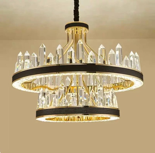 Люстра подвесная ALBENI 60*38 золото, кристалл, металл, LED.