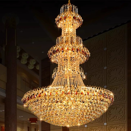 Люстра подвесная, золото, хрусталь, COOPER 120*190 металл, E14.