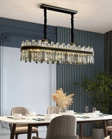 Люстра подвесная BIRGUN 80*23 золото, черный, кристалл, металл, E14.