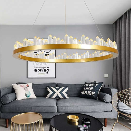 Люстра подвесная, золото, кристалл, LOUIS 60*11 металл, LED.