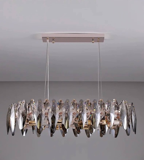 Подвесной светильник ADAK 80*18, золотой, стекло, металл,  Е14.