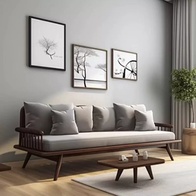 Прямой диван Thompson темный орех, ткань, 240*80*85 см