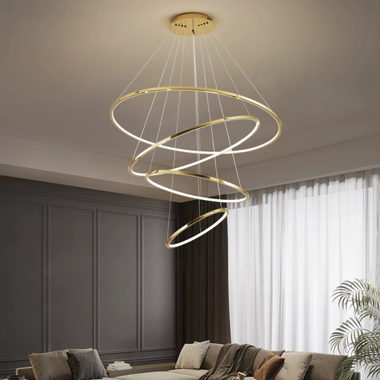 Люстра подвесная, медь, ПММА, OTTO 30*40*60*80 металл, LED.
