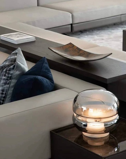 Настольная лампа ALFIE 32*30, дымчатый пепел, смола, GU5.3.