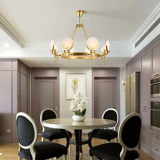 Светильник подвесной бронзовый Alvexa, металл, мрамор, 60*50 см, Е14