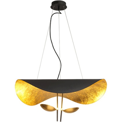 Дизайнерский светильник черный с золотом Aronos , 80*80*80 см, led, металл, современный, черный с золотом