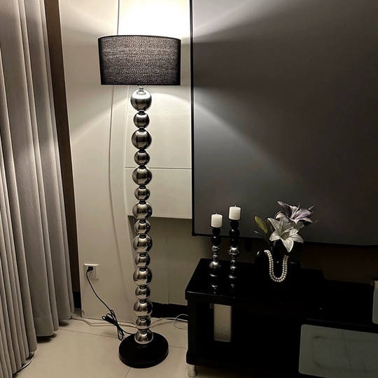 Торшер черный серебро Elantri, 35*35*168 см, LED, Е27, металл, 12 Вт