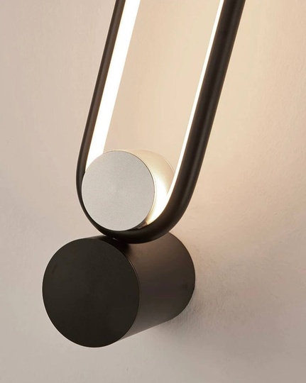 Настенный светильник, Бра, GEOFFREY 10*52, черный, металл, LED.