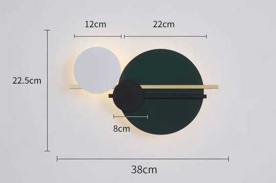 Настенный светильник, Бра MAXIMILIAN 38*22.5, зеленый, белый, черный, медный, металл, LED.