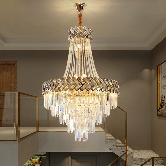 Люстра подвесная, золото, хрусталь, BUTTER 150*220 металл, E14.