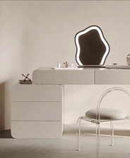 Туалетный стол кремовый Lotaringa в итальянском стиле, 100*74*40 см, массив дерева, 5 ящик