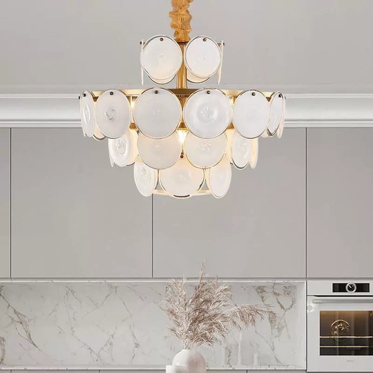 Люстра подвесная медная Aquorix, металл, трос 30 см, 60*40 см, Е14