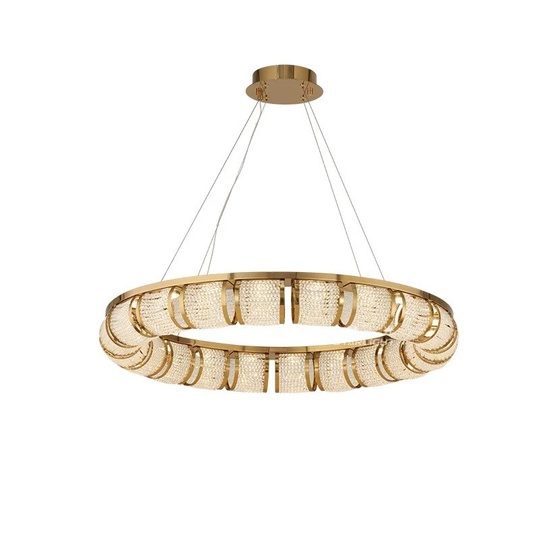 Люстра подвесная, медная, Elaxor, металл, 80*10 см, LED