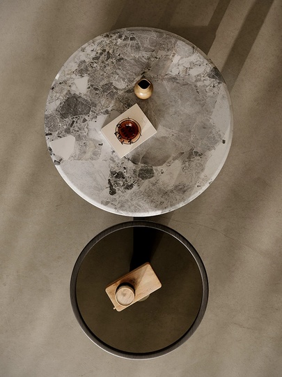 Журнальный стол Oreo, мраморный, в итальянском минималистическом стиле, 90х90х43 см.