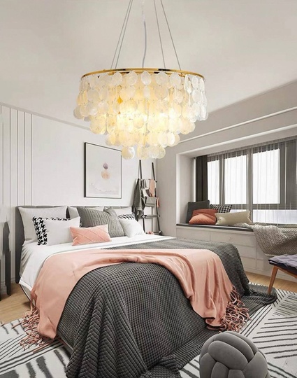 Люстра подвесная золотая Elyvor, металл, трос 50, 60*40 см, E14