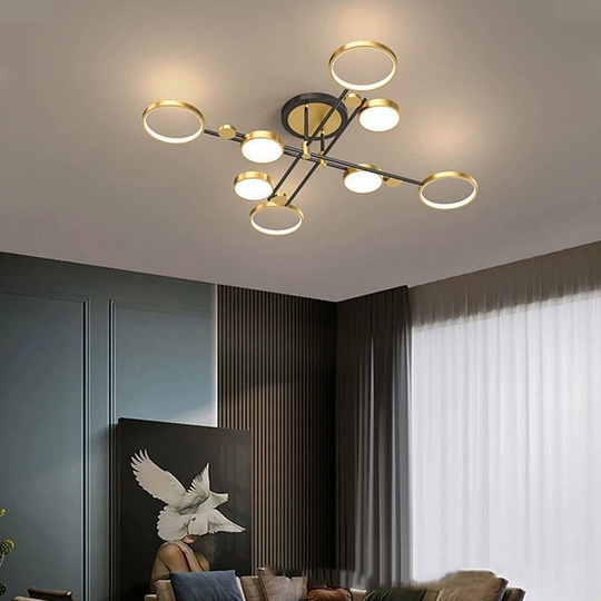 Люстра золотая Aerelix, металл, 126*26 см, светодиодная, LED