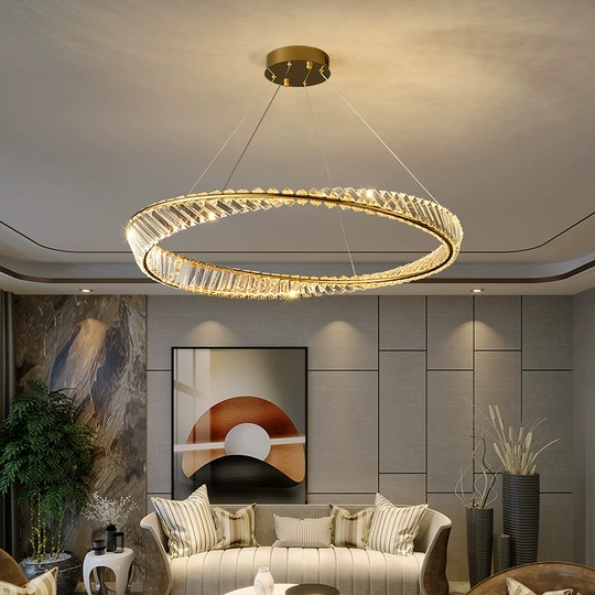 Люстра подвесная, золотой, кристалл, GLAMOROUS 100*10, металл, LED.