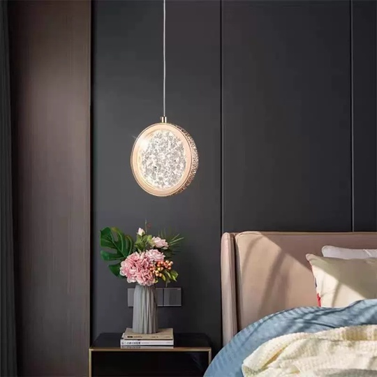 Светильник подвесной золото-серебро Elyvox, металл, 20*18 см, LED