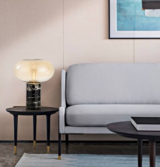 Настольная лампа ODA 23*25 коньяк, камень