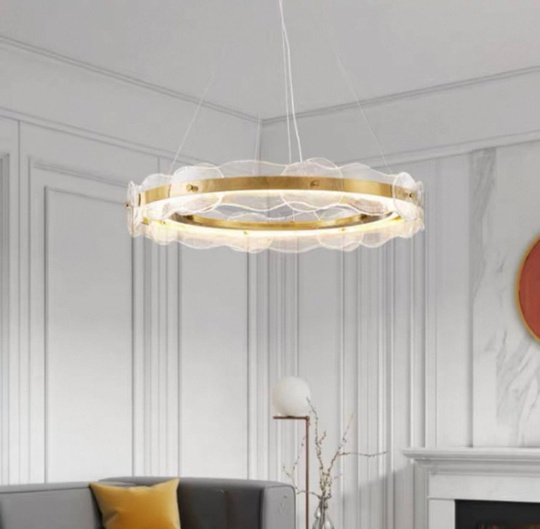 Светильник подвесной бронзовый Elviku, металл, трос 150 см, 60*13 см, LED