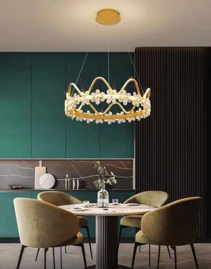 Люстра подвесная, золото, хрусталь, NOAH 60*20, металл, LED