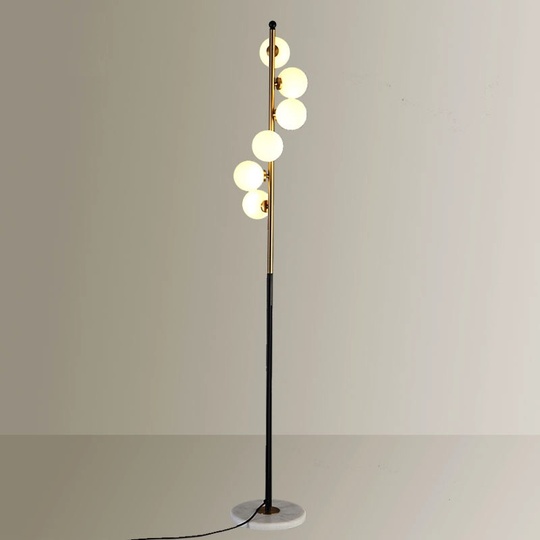 Напольный светильник черный с золотом LAINA, E27, 30 Вт