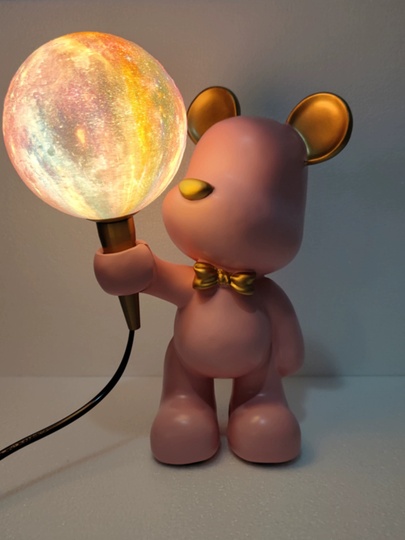 Настольная лампа розовая, TEDDI, 25*47