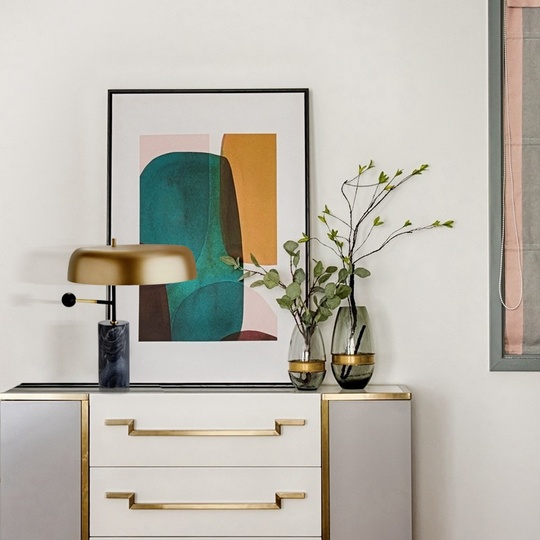 Настольная лампа золотая Everly Quinn, 43*50 см, E27