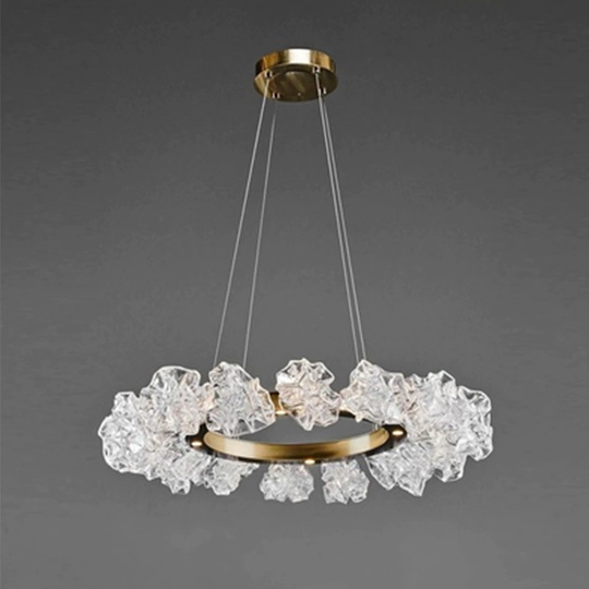 Люстра подвесная медная OKideo, металл, трос 100 см, 60*80 см, LED