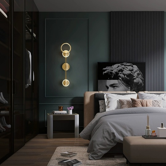 Настенный светильник, Бра, GERALD 15*62, медный, металл, LED.