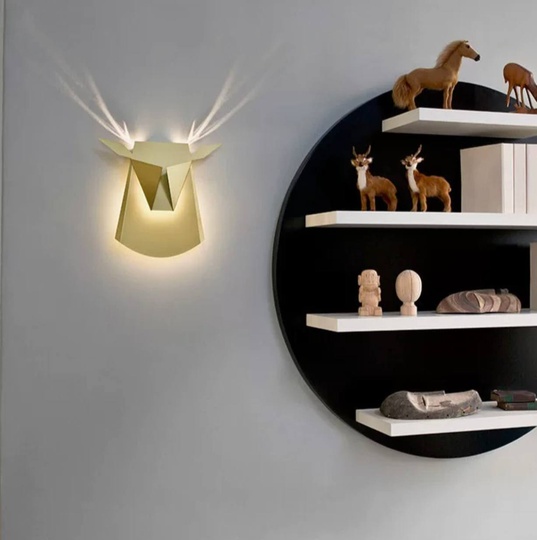 Настенный светильник, БРА GOKER 38*35, золотой, металл, LED.